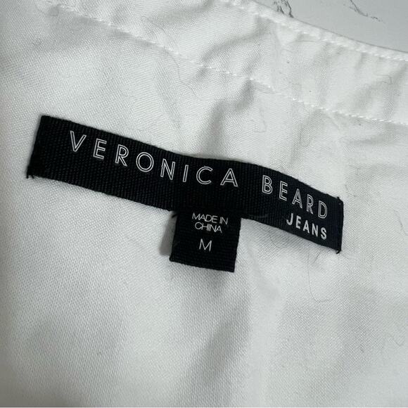 Veronica Beard long sleeve poplin top puff shoulder white Sz M - Picture 3 of 6